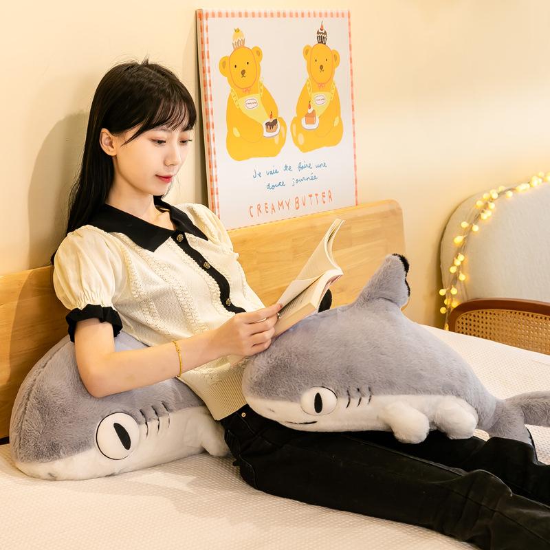 Shark Cat Plush Pillow Big Stuffed Animal Toy Fluffy Cute Plushie Doll Soft Hugging Sleeping Pet Throw Pillow Gift for Girl Boy