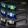 1 3 Pieces Vintage Check Sunglasses For Men Women UV400 Protection Fashion Square Design Fishing Driving