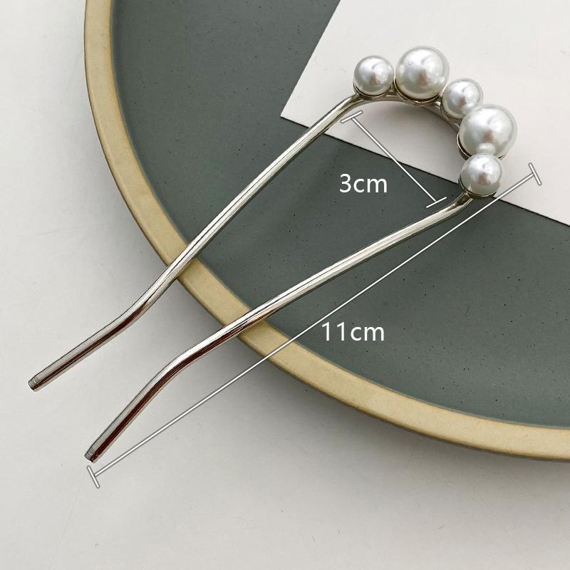 

U-образные шпильки для волос из жемчужного сплава волнистые заколки для волос простые металлические шпильки-невидимки заколки свадебные прически инструменты аксессуары свадебные серебряный