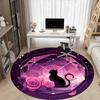 1pc Cat Roses Office Round Area Rug, Indoor Mat Suitable ForOffice, Under Office Chairs Bedroom Living Room Home Decor, Room Deco T130