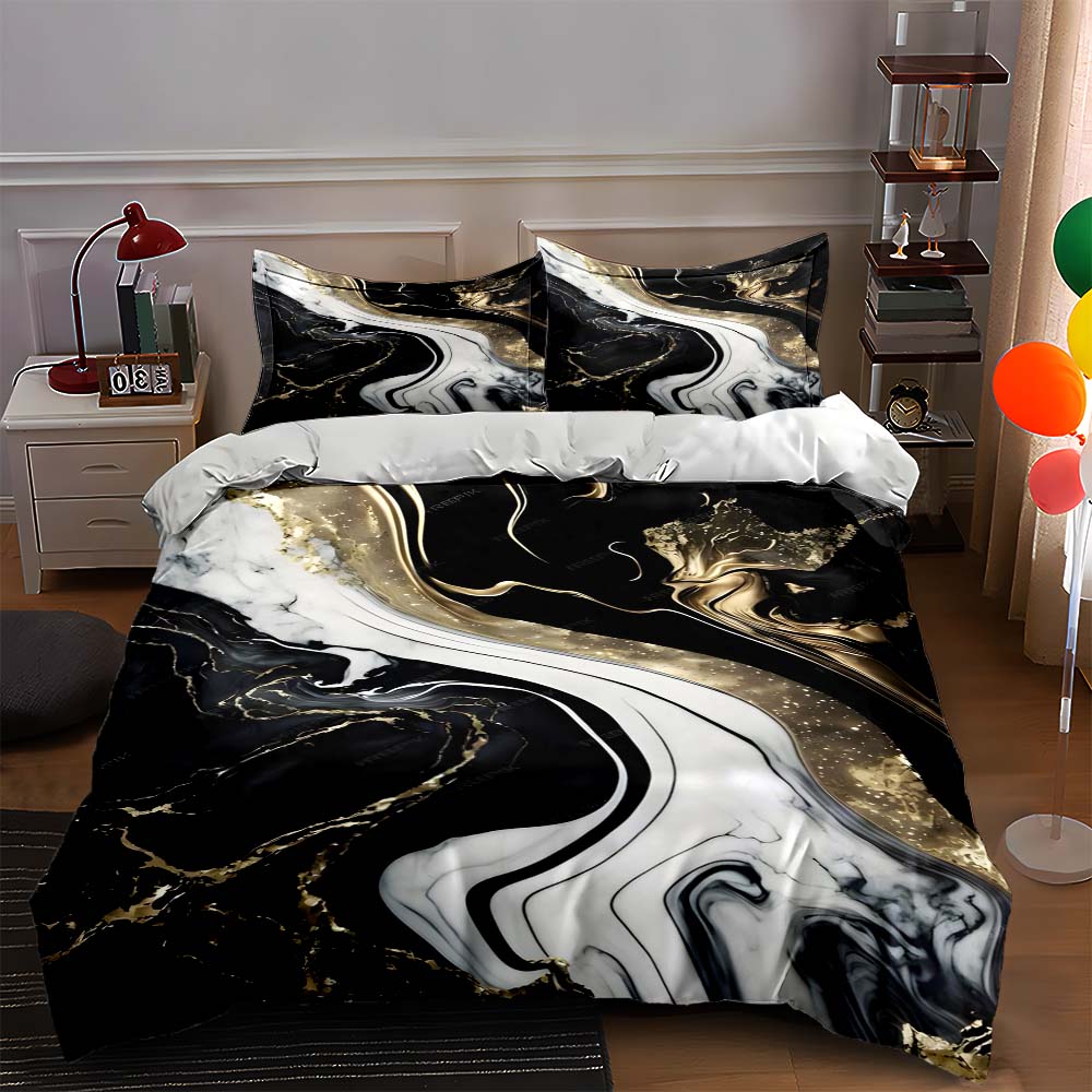 

Marble swirl pattern. Bedding Duvet cover sets Duvet covers Pillowcases gifts (1 * Duvet Cover 2 * Pillowcases, without duvet insert) 135x200cm