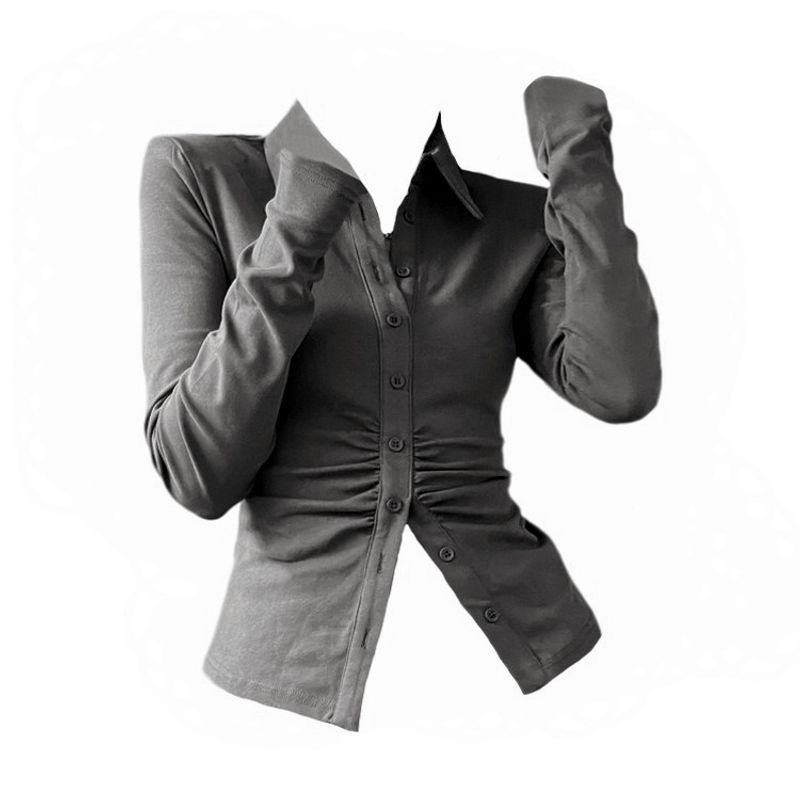 

Polo Skirt Suit Foreign Trade Shirt Grey Tops Plus Size 4XL