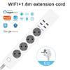 WIFI Smart Power Strip with 4 AC Outlets + 4 USB EU Plug Timer Switch Socket Timing Bluetooth Control Multi-functional Socket