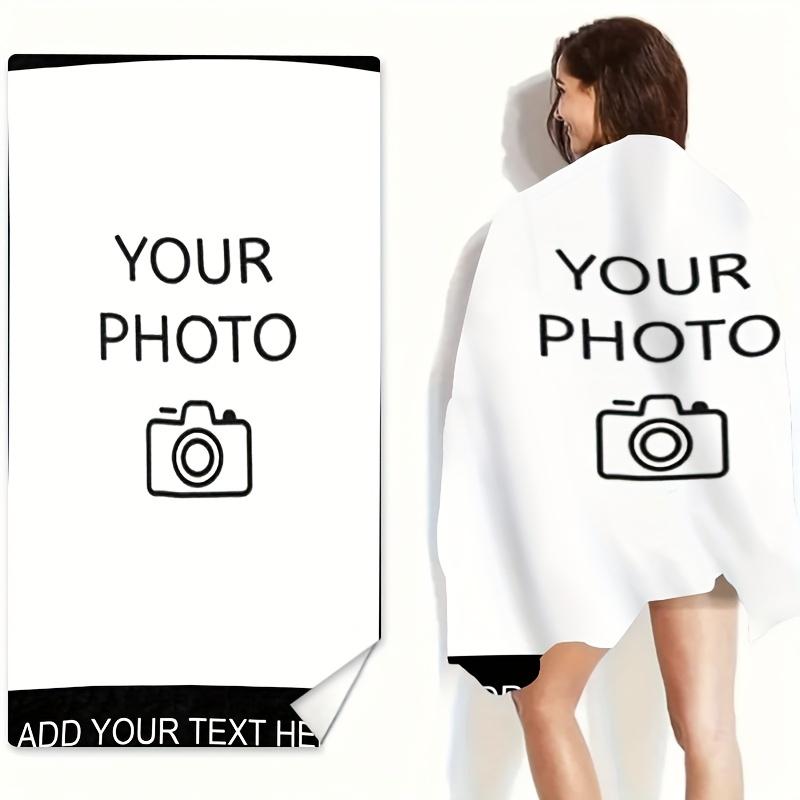 Personalisiertes Strandtuch Benutzerdefiniertes Foto Name/Logo/Wort Übergroßes Mikrofaserhandtuch Hochzeitsfeier Souvenir für Strand Schwimmen Bad