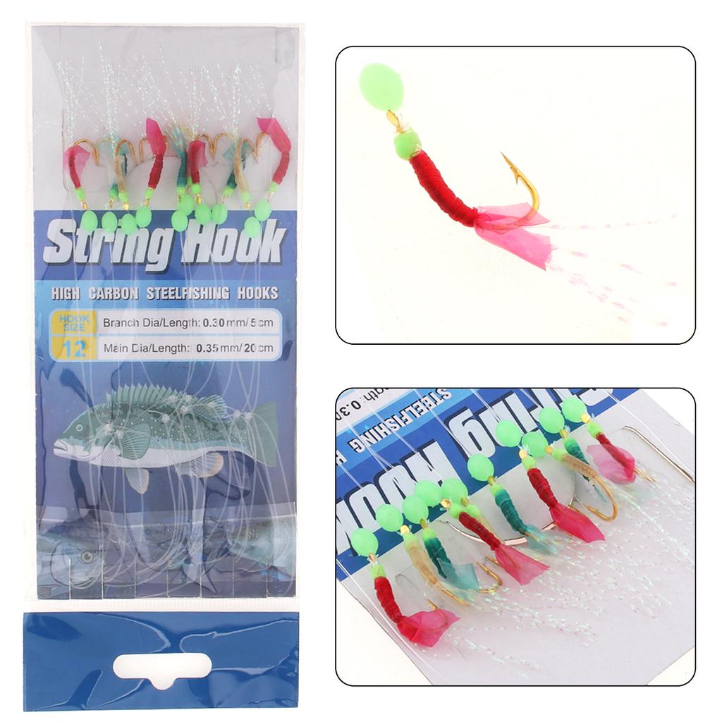10 Stück Realistische Fischhaut Bunte Vorfachhaken Vorgefertigte Ködermontagen 8-15# Salzwasser Süßwasser Angelzubehör