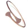 Purple Gold Color Gold Fashion Personality Temperament Exquisite Rose Gold Plated Shiny Diamond Inlaid Small Skirt Bracelet
