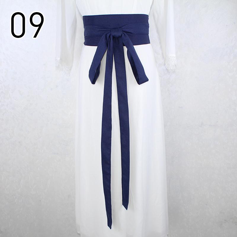 360cm Traditional Chinese Hanfu Waist Belt Cotton Linen Long Silk Sash Antique Elegant Solid Color Dress Decor for Women