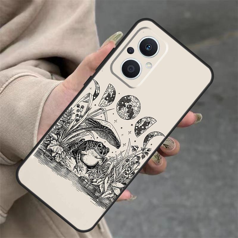 Occult Witchcraft Moon Gothic Witch Case For OPPO Reno 11 F 10 Pro 4 5 6 7 8 Lite 4Z 5Z 8T OPPO Find X3 X2 Lite X6 X5 Pro Cover