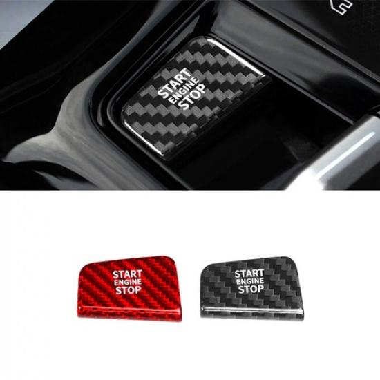 Black Red Carbon Fiber Car Center Start Button Cover For BMW 5 7 G60 G70 24 25