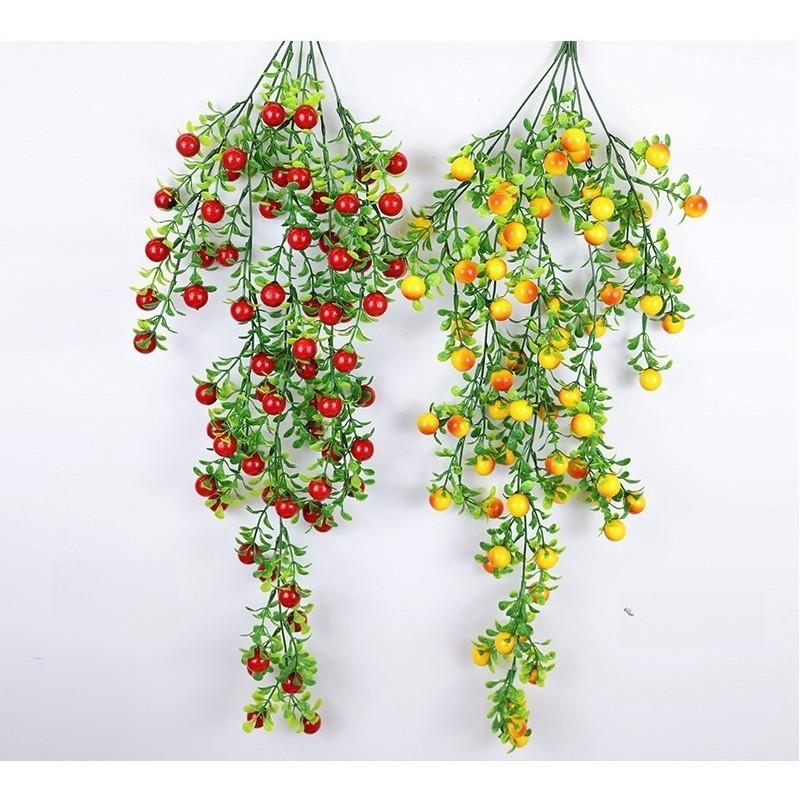 Plastikblume, Simulationsblume, Wohnzimmer, Heimdekoration, Blume, Glücksfrucht, Glücksbohne, Glücksfrucht, rote Bohne auf Lager, Stechpalmenfrucht, Wandbehang