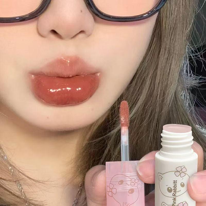 Original Pota Powder Lip Glaze: White Peach Rose, Moisturizing, No-Fade, Clear Brew Finish