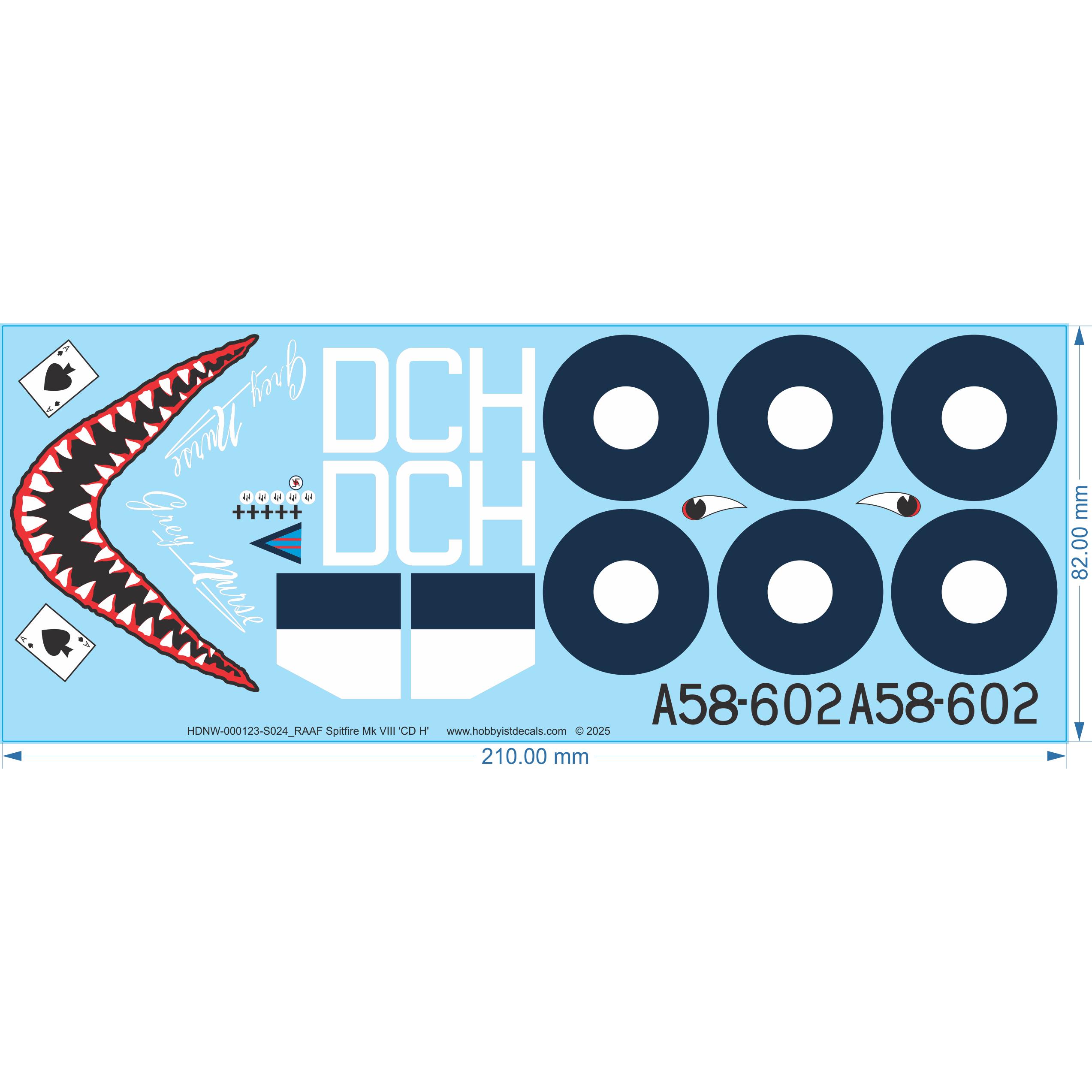 RAAF Spitfire Mk VIII CD H - 1/24 - Water Decal