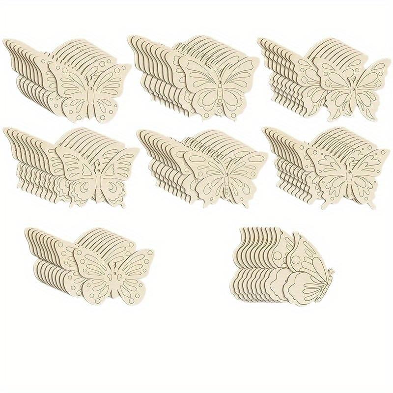 12pcs/set Blank Unfinished Wooden Decorations Hanging Decorations Handmade Homeschool Party Decorations