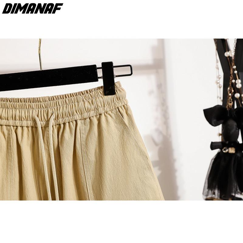 DIMANAF 2024 Plus Size Women Summer Loose Pants 5XL High Waist Shorts Elastic Wide Leg Pants Casual Basic Short Pants