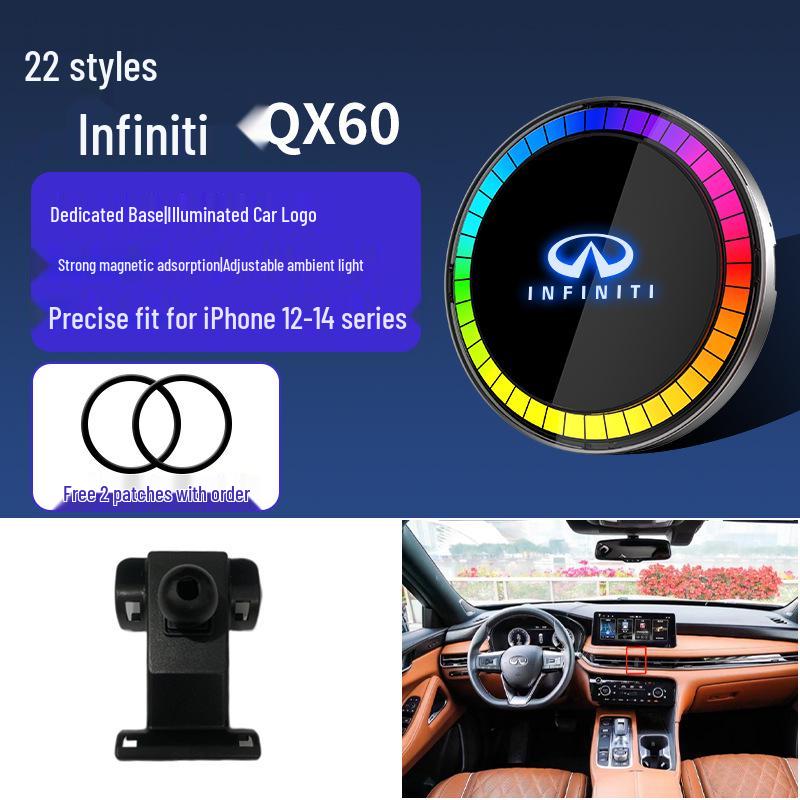 Infiniti Wireless Magnetic Phone Charger with LED Ambient Light for Q50L/QX50/QX60