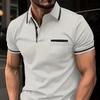 Polo à manches courtes pour homme, avec poches boutonnées et poches latérales