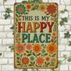 "Happy Place Welcome" Rustic Wooden Sign, 8x12 Inch.Friend Graduation Gift Blessing, Suitable for Living Room, Study Decoration, Room Home Decoration