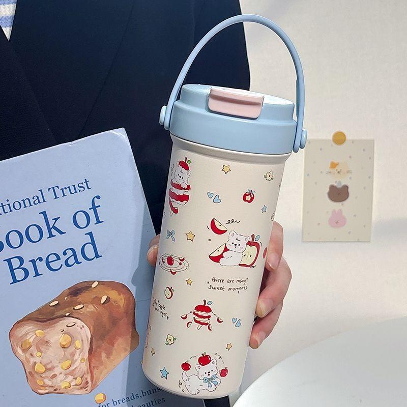 Salt Cat Creators 600ml Insulated Travel Mug With Handle And Straw For Office And Outdoor Use