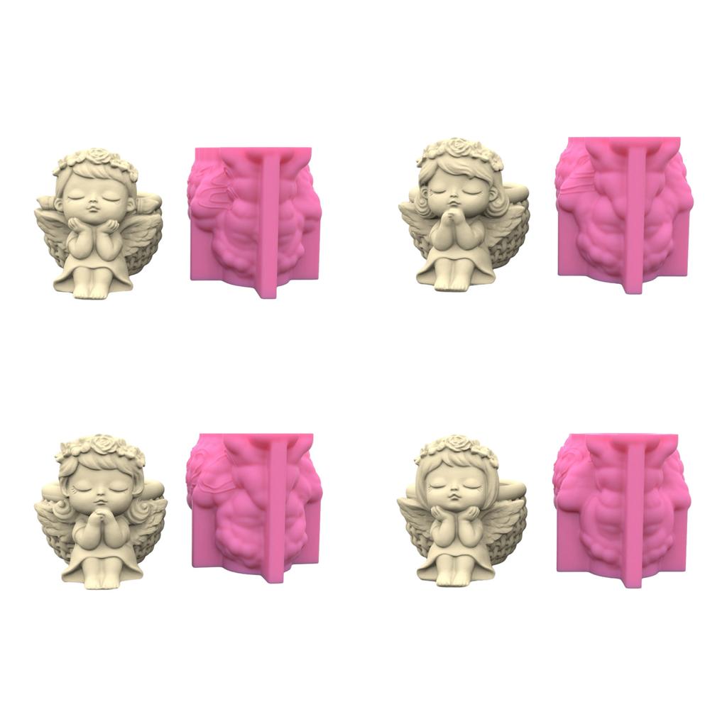 Girl Doll Shaped Flower Pot Epoxy Resin Mold Lovely Pen Holder Mould DIY Cement Pot Planter Silicone Mould Vase Molds