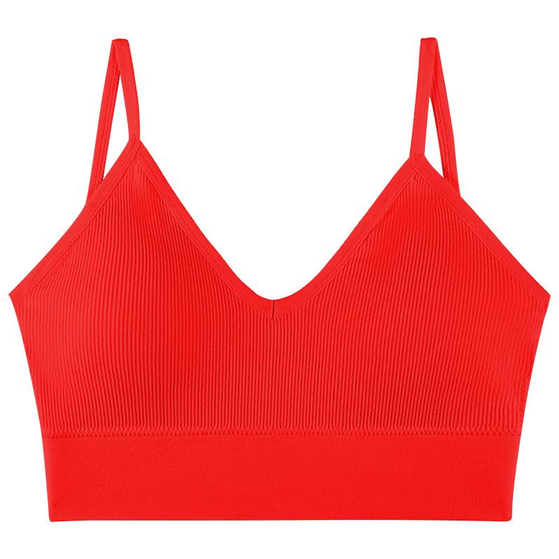 Women Seamless Deep U Backless Bralette Wireless Removable Padded Bra Breathable Crop Top