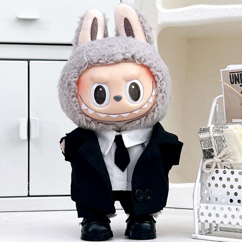 Labubu Black Suit Sunglasses Leather Shoes Clothes Set Doll Doll Clothes Doll Clothing