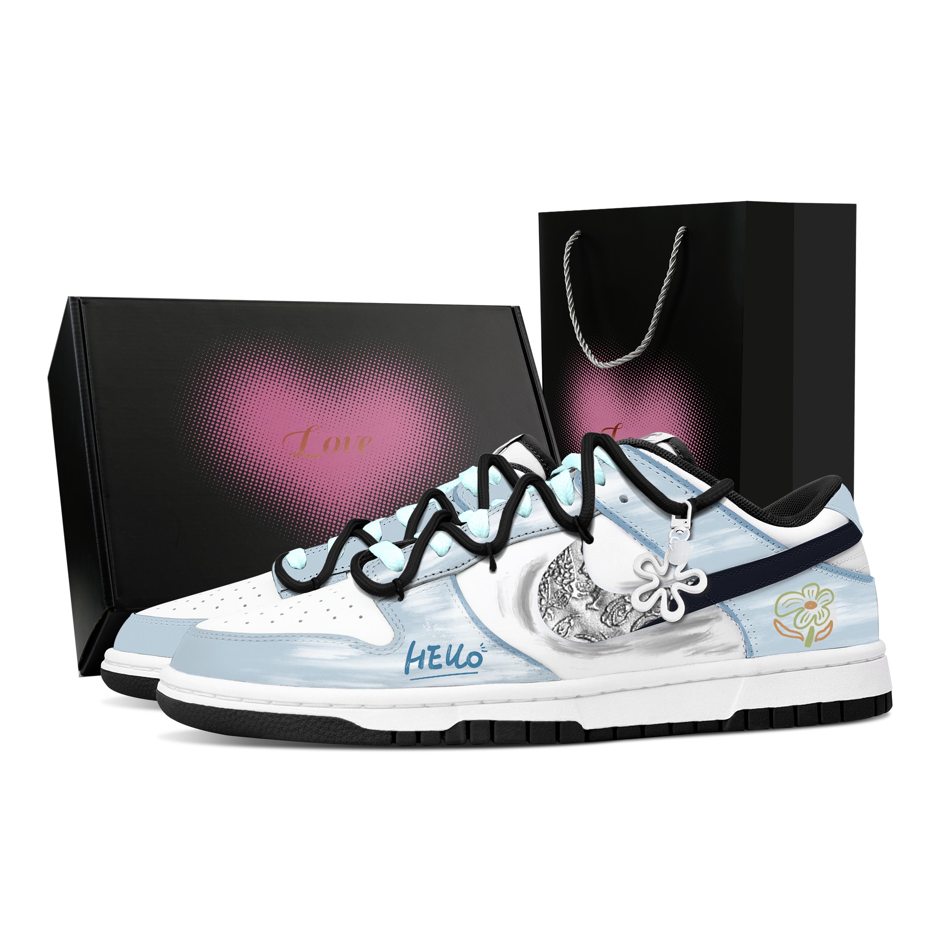 

Nike Dunk Wind Dwelling Lotus, Heart Box Leather Abrasion Resistant Low top Skateboard Shoes Unisex Blue HF5441-100(Team529--) 42.5