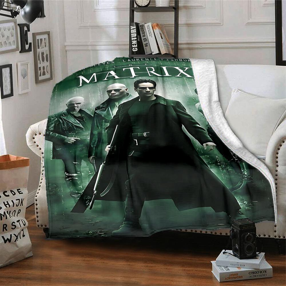 1 Stück Matrix Keanu Reeves Flanelldecke Weiche Warme Überwurfdecke für Zuhause, Büro, Reisen, Ganzjahres Gemütliche Bettwäsche GeschenkL1156