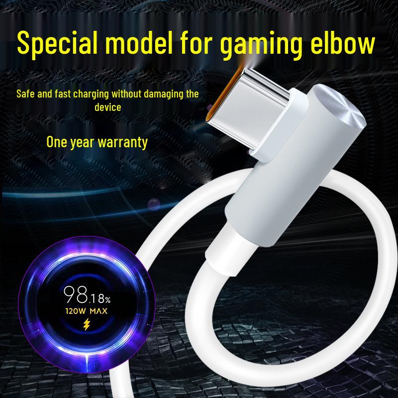 Black Shark 4 Pro/4S/5 Pro/5RS 120W Fast Charging Elbow Gaming Cable