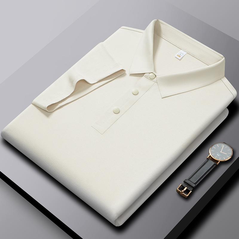 Dmao Kurzarm-POLO-Shirt, atmungsaktives T-Shirt aus reiner Baumwolle für Herren, Business Casual Revers-Oberteil