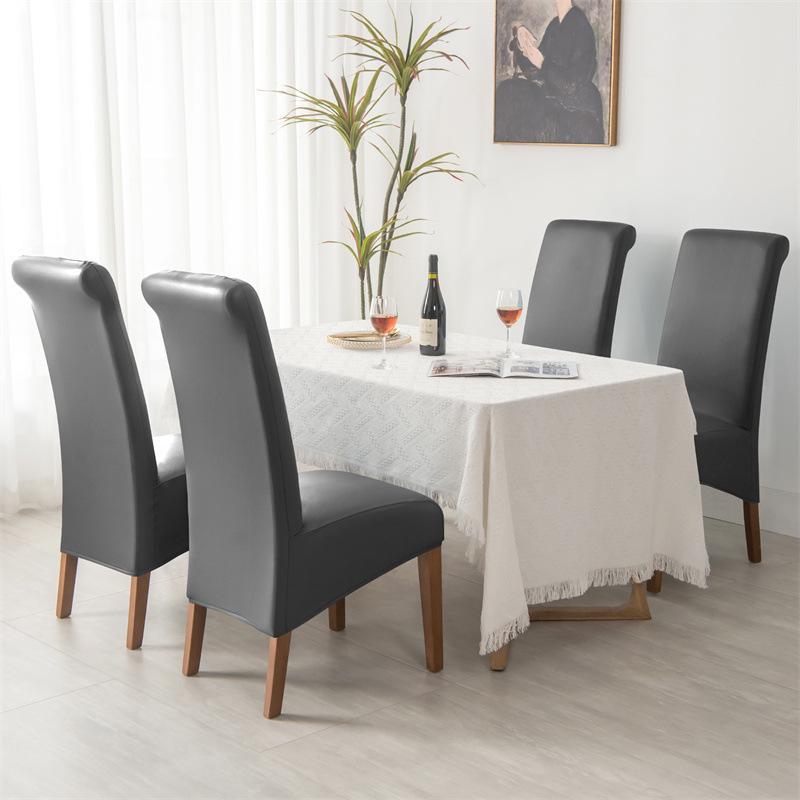 Modern Waterproof Faux Leather Chair Cover - Oversized, Dustproof, High Back for Home & Hotel Dining Chairs