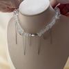Nuova Collana con Perline a Forma di Cuore Y2K Donna Boho Cristallo Classe Ghiaia Catena Clavicola Choker Cool Y2K Gioielli di Moda Raffinati