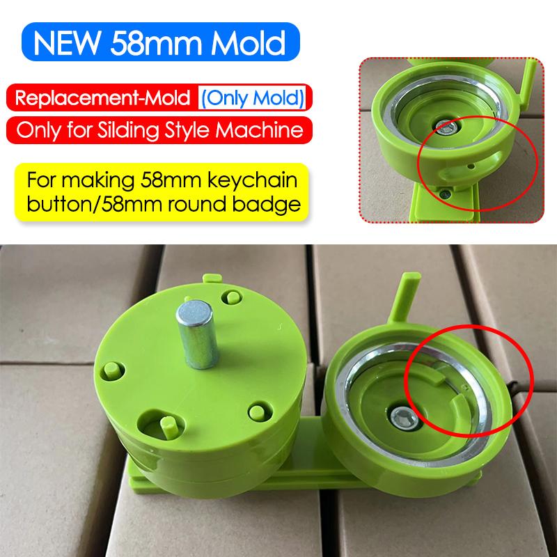 25-75mm Badge Button Mold Interchangeable Die for Button Maker Round/Heart Shaped Mold Badge Pins Parts Supplies for DIY Making