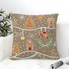 Square Cartoon Festive Print Pattern Pillow Case Linen Pillow Case Sofa Home Decor Cushion Cover Cushion Cove