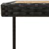 Garden Table Black 109 x 107 x 74 cm Poly Rattan Solid Acacia Wood