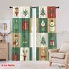 Set Of 2 Plane Printing Curtains Digital Printed Christmas Tree Snowman Reindeer Gift Versatile Fabric Without Rod All Made Polyester