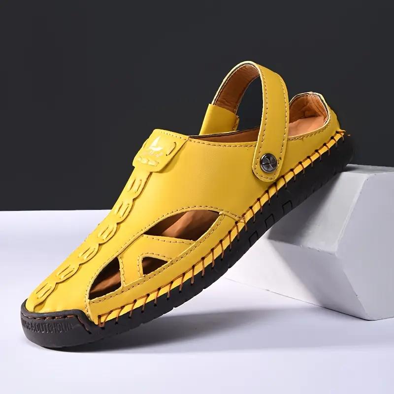 Summer Couple Sandals with Hollow Toe, Handmade Stitching, Men's Shoes, Outdoor Sandals, Oversized Beach Shoes, Women's Shoes