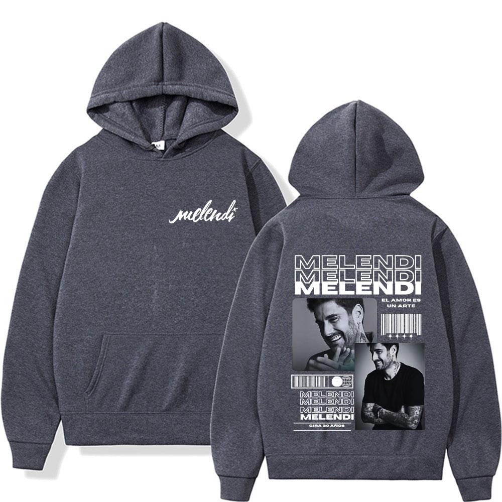 Rapper Melendi Tour New Album Graphic Hoodie Men Women Fashion Vintage Pop Music Sweatshirts Male Hip Hop Loose Pullover Hoodies