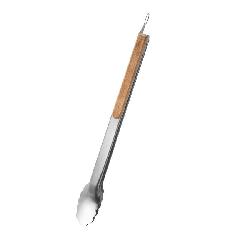 

Stainless Steel Wooden Handle Food Tongs Set