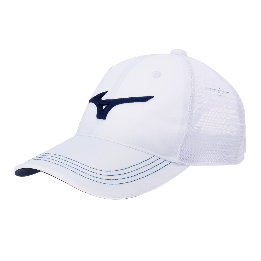 Mizuno Tour American Mesh One Size Fits All Cap, Men's, E2MW2010, White/Navy,