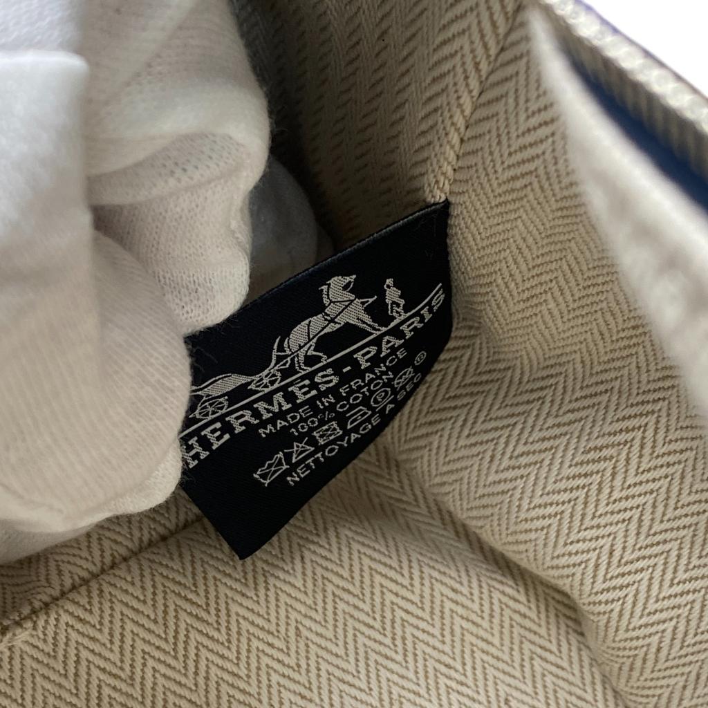 Used HERMESHandbag Navy/green Canvas Women