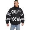 Vans Checkerboard Patchwork Stand Collar Long Sleeve Down Jacket Unisex Outerwear Black VN0A7YIVBLK