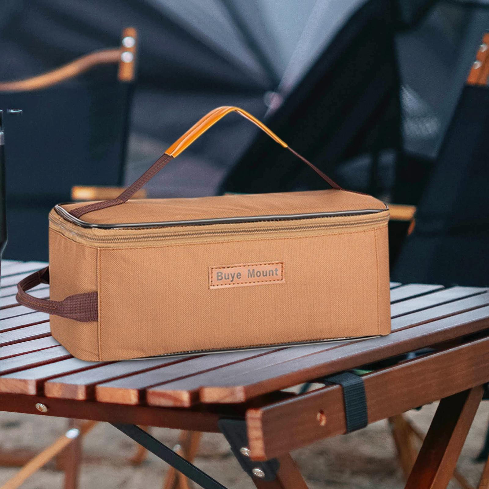 

Сумка для хранения походной посуды, переносная сумка с ручкой, органайзер для пустой посуды, хозяйственная сумка для коричневый