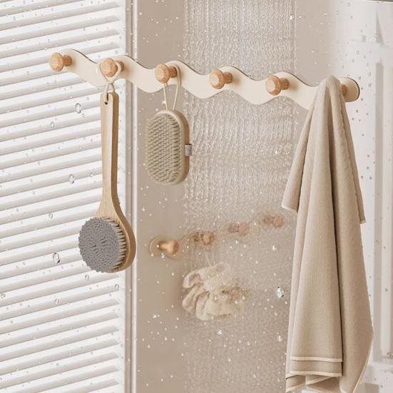 Adhesive Hooks No Drill Strong Load-Bearing Hooks Space-Saving Corrosion-Resistant Hook for Bathroom