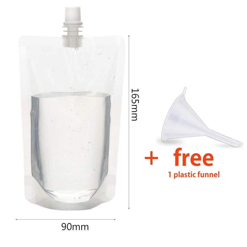 100 ml-500 ml Reise-Getränkeauslaufbeutel, transparente Plastiktüten, versiegelte Saftaufbewahrung, Getränke, Eis, kaltes Getränk, tragbar