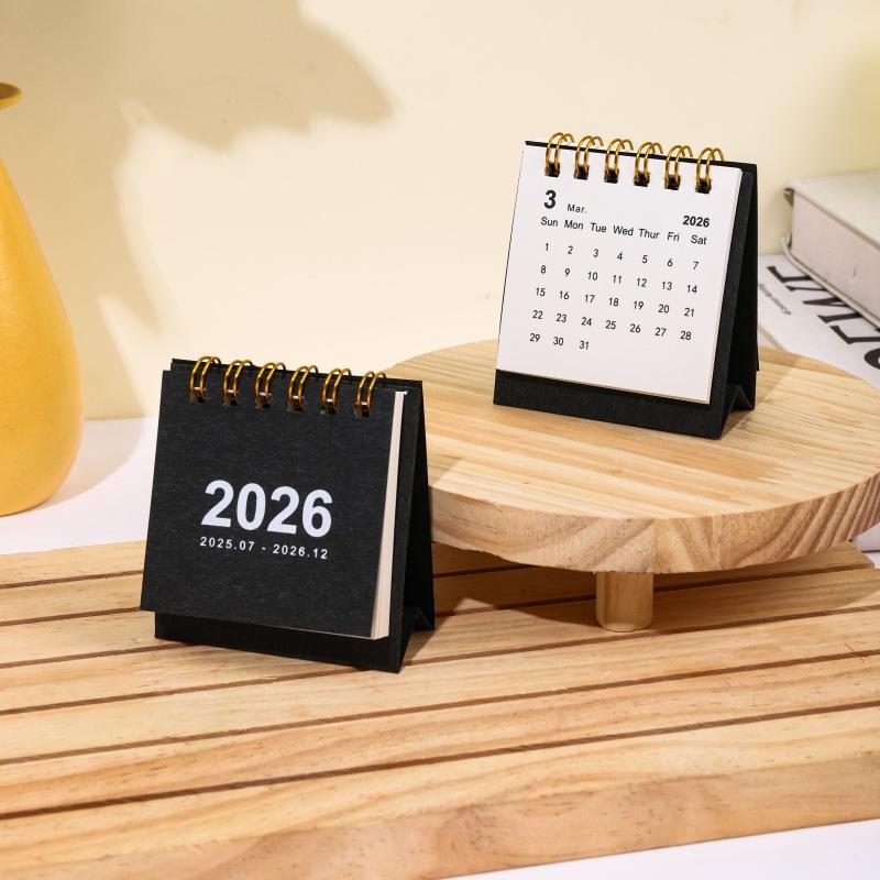 English 2026 2026 Mini Simple Small Desk Calendar Pocket Portable Daily Memo Calendar Planner Desktop Decor Office Stationery