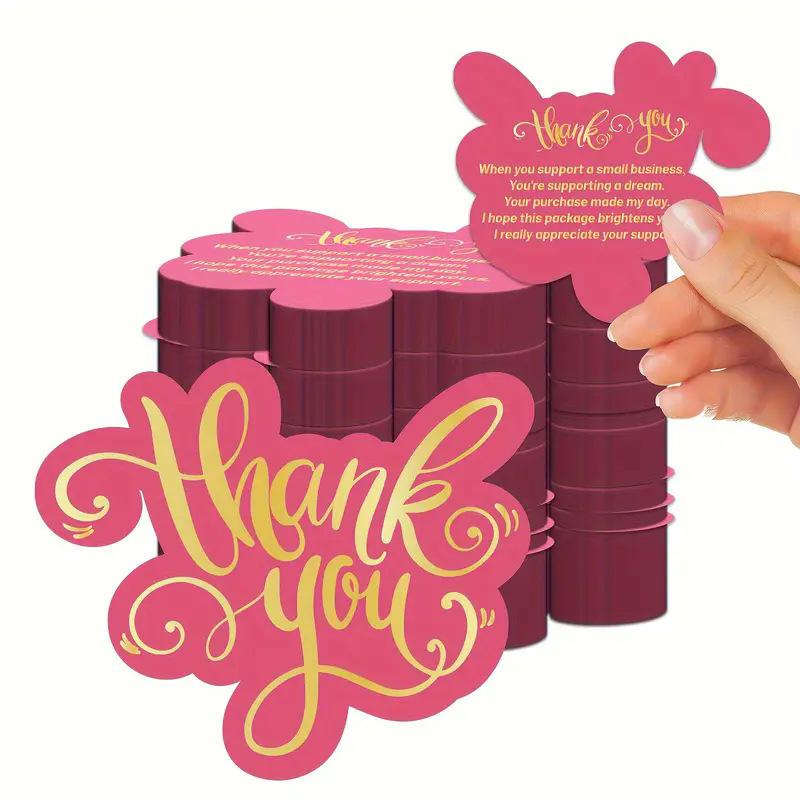 50 Sheets/pack, Unique, Thank-you Card, Small Business, Green Thank-you Card, Party Decoration, Commercial Thank-you Card, Wedding Decoration Label