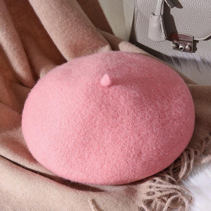 

Beret autumn and winter face little girl painter hat versatile classic British retro newsboy hat