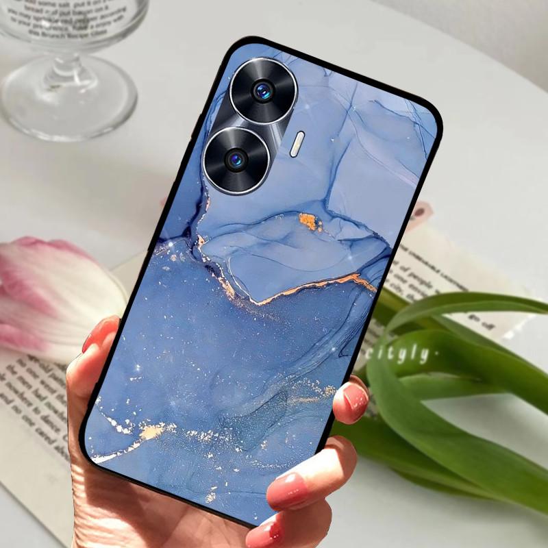 For Realme C55 Case Cool Black Soft Silicone TPU Bumper Protective Phone Case For OPPO Realme C55 C 55 Cover Fundas Shell Coque