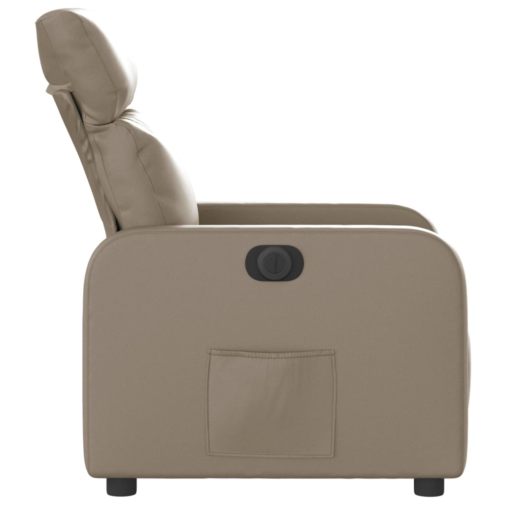 Electric Recliner Chair Cappuccino Brown Faux Leather