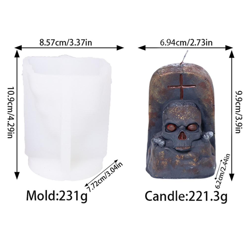 Halloween Scary Scream Mask Killer Silicone Candle Mold DIY Horror Tombstone Skull Candle Plaster Home Decoration Mold